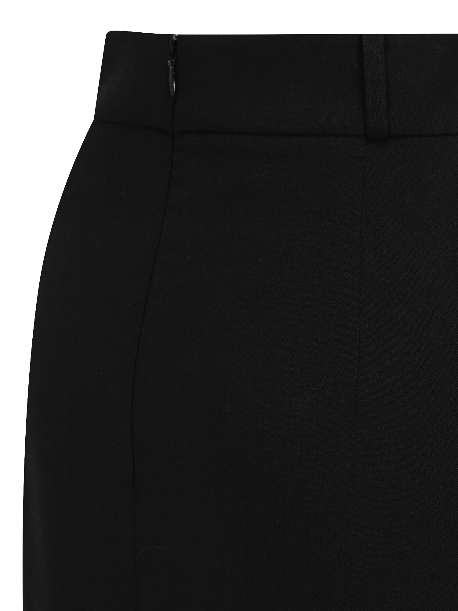 레이어 배색 슬릿 H라인 스커트 (BLACK)