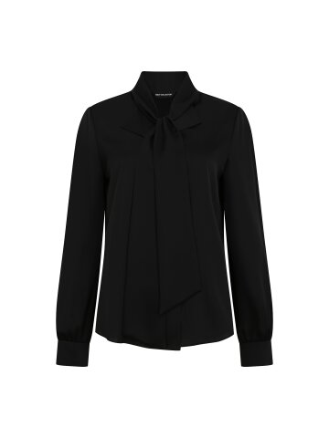 새틴 라펠 타이넥 블라우스 (BLACK)