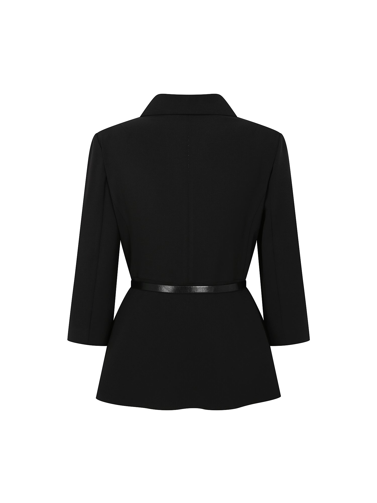 테일러드 7부 페플럼 재킷 (BLACK)