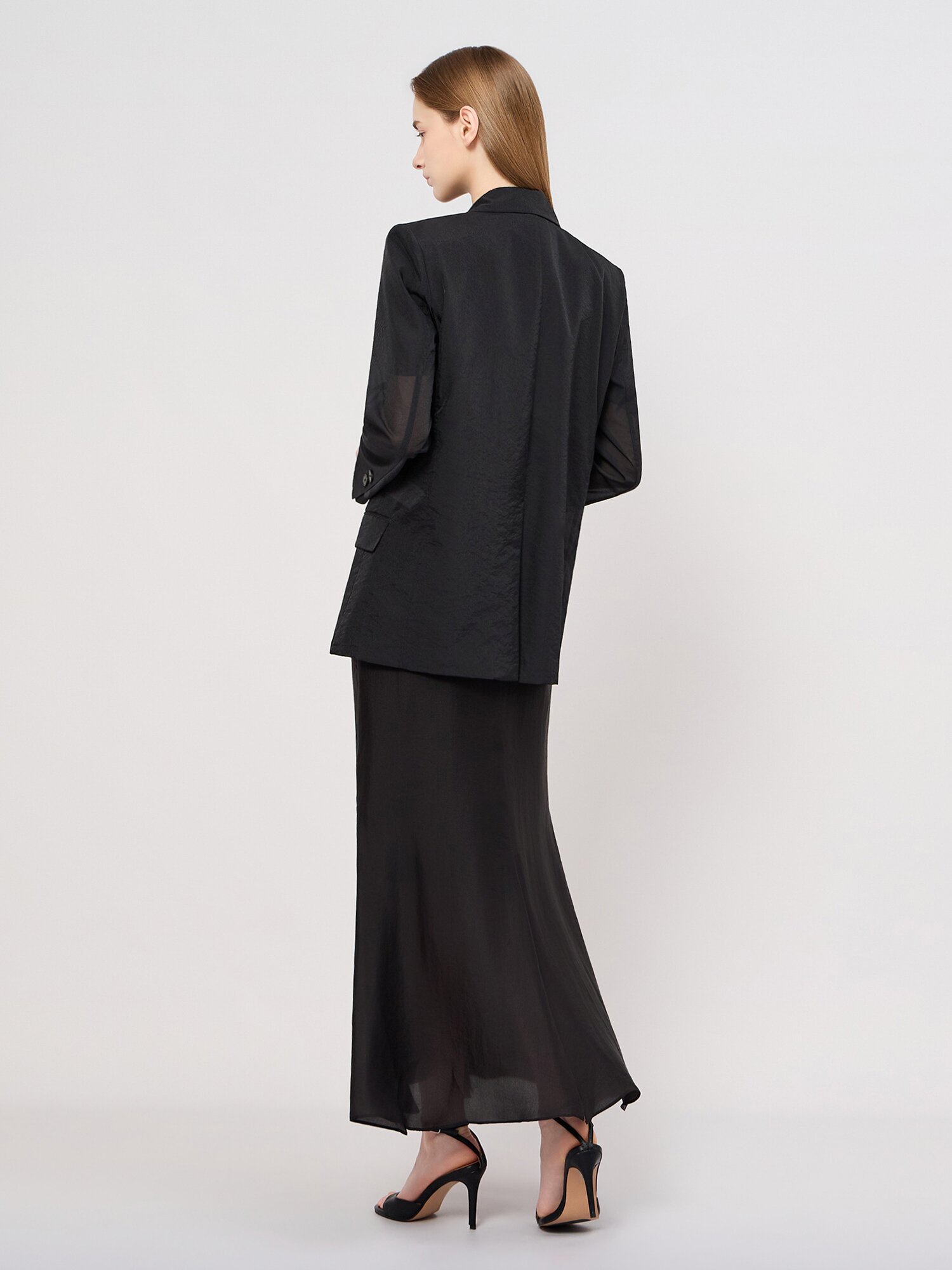 시어 테일러드 싱글 자켓 (BLACK)