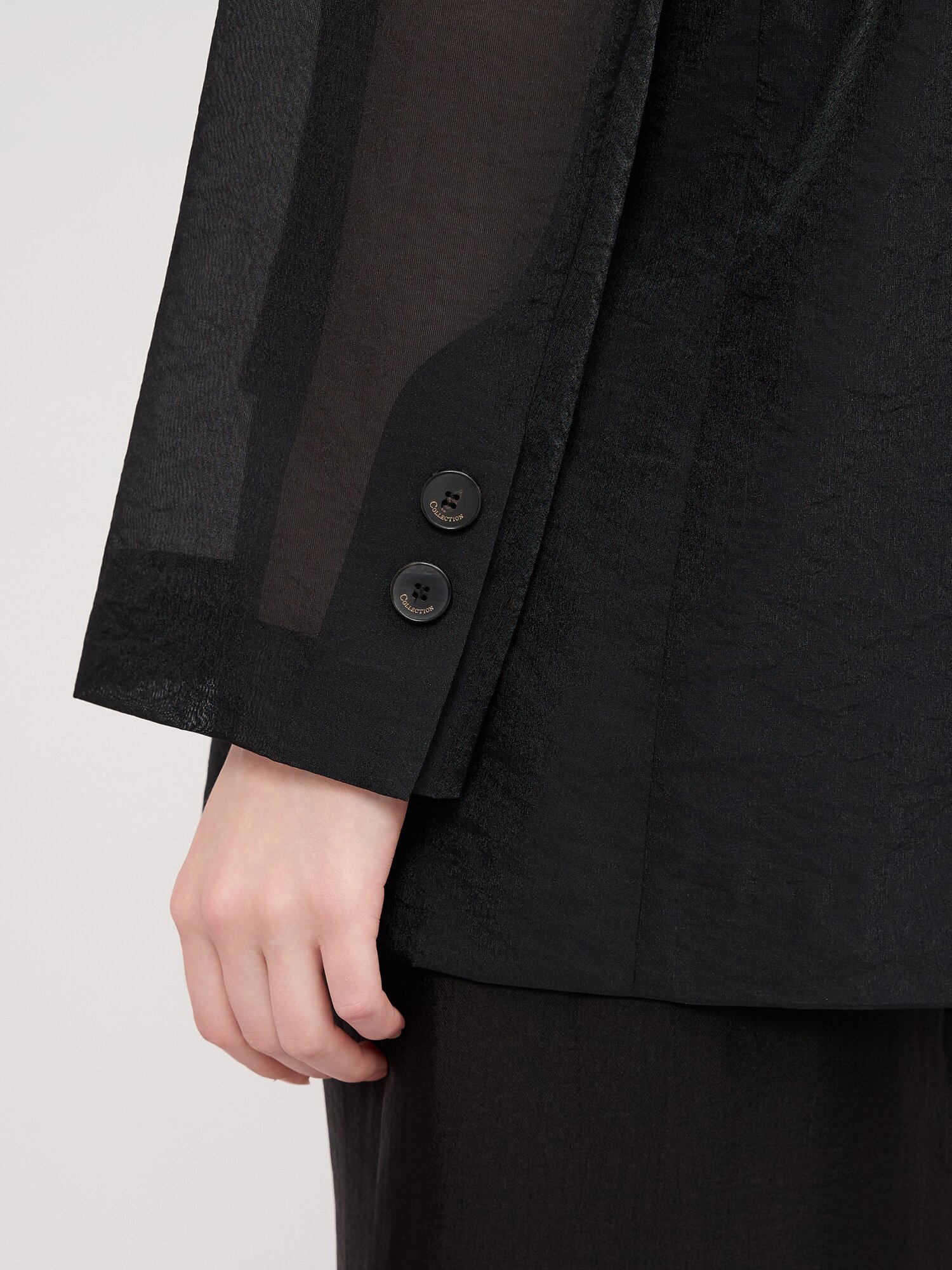 시어 테일러드 싱글 자켓 (BLACK)
