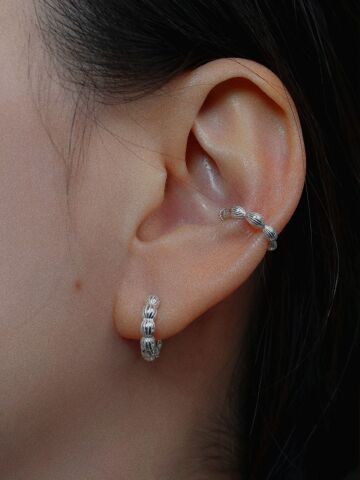 [SET] Shell wave ear cuff + Shell wave earrings / 쉘 웨이브 이어커프 + 쉘 웨이브 원터치 귀걸이 세트