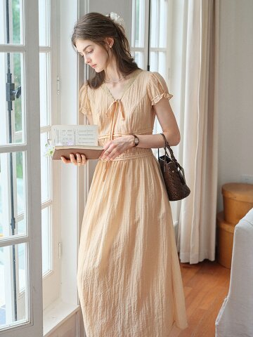 SR_Textured a-line dress