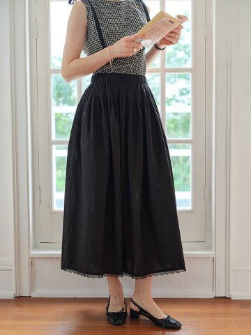 SR_Vintage lace midi skirt