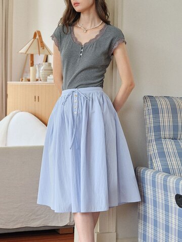 SR_Waist-cinching cropped skirt