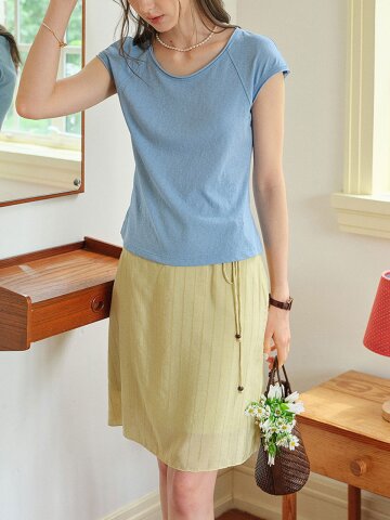 SR_Drawstring elegant skirt