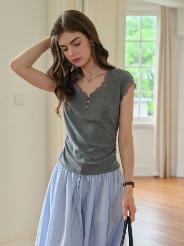 SR_Lace u-neck short top