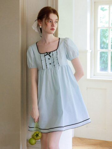 Cest_Babydoll puff sleeve dress