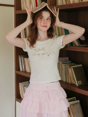 Cest_Cat rhinestone short sleeve top