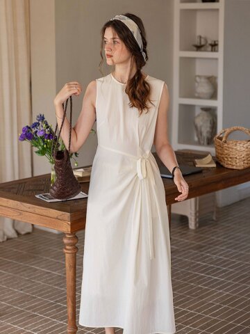 DA_Split lace included dress_WHITE