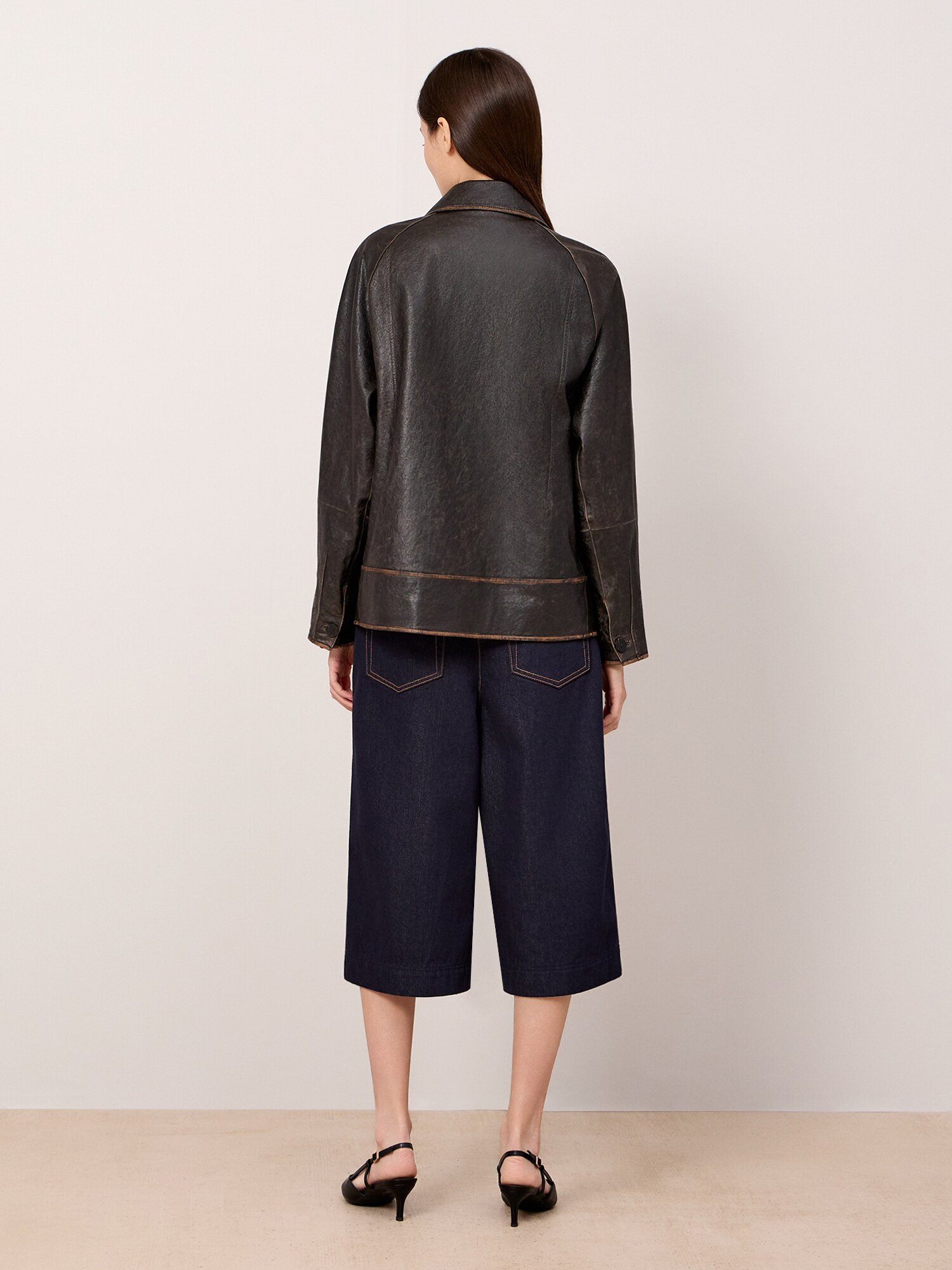 램스킨 셔츠 칼라 자켓 (DARK BROWN)