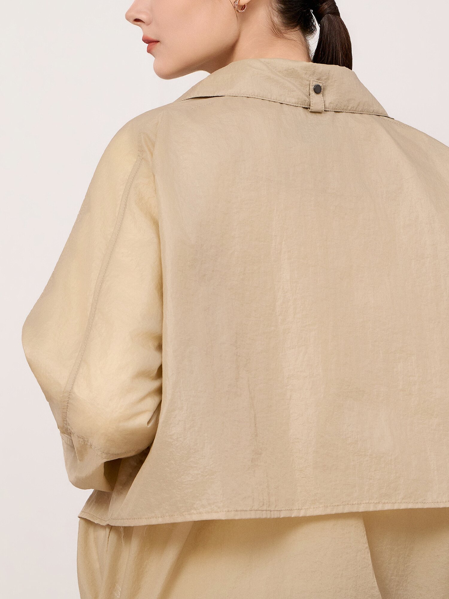 드로우스트링 후드 집업 자켓 (BEIGE)