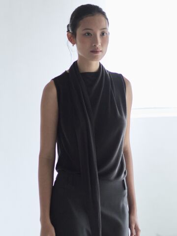 TIe Sleeveless Knit_Charcoal




