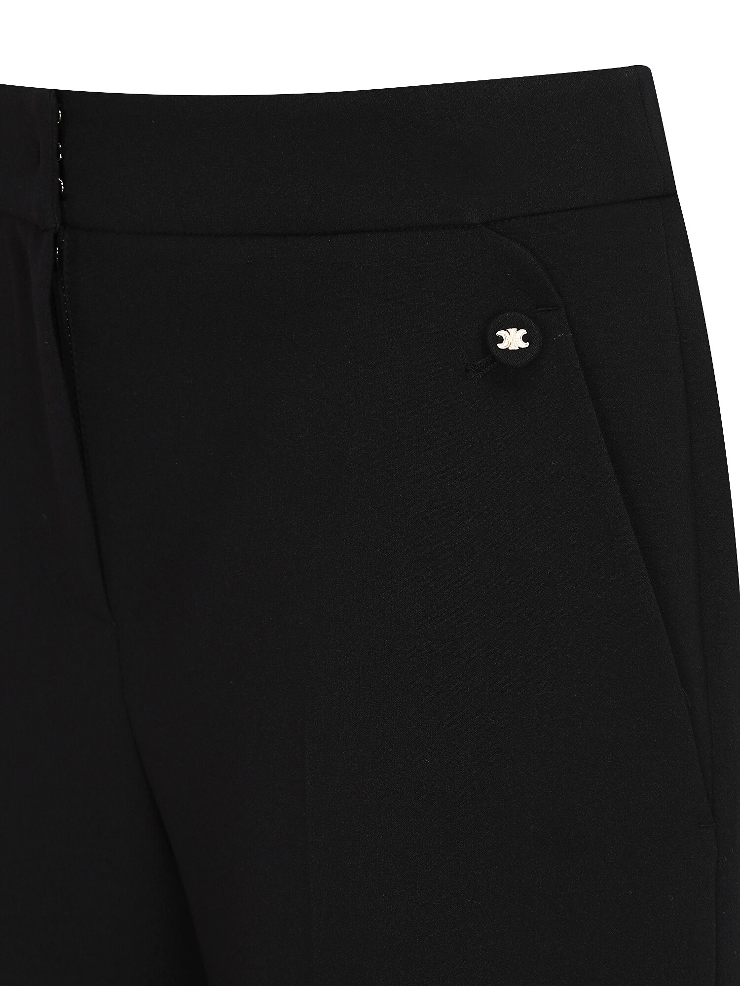 스판 버튼 장식 부츠컷 팬츠 (BLACK)