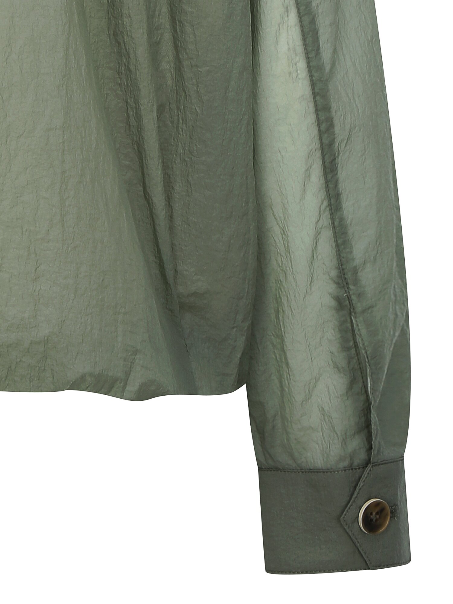 루즈핏 시스루 밴딩 하이넥 점퍼 (KHAKI)
