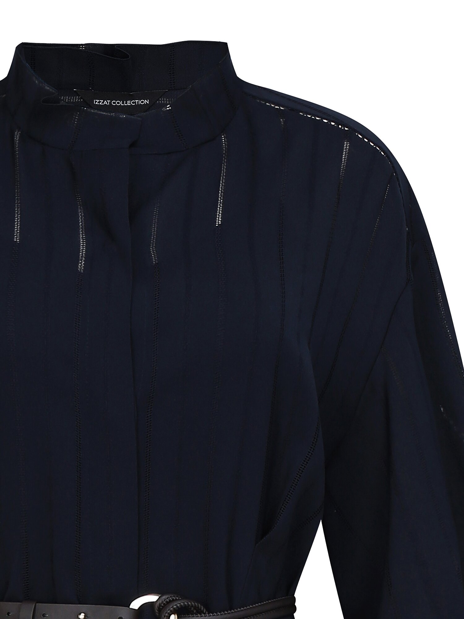 펀칭 하이넥 원피스 +이너 세트 (STRIPE NAVY)