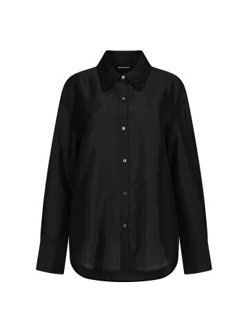 실키 롱 커프스 셔츠 블라우스 (BLACK)