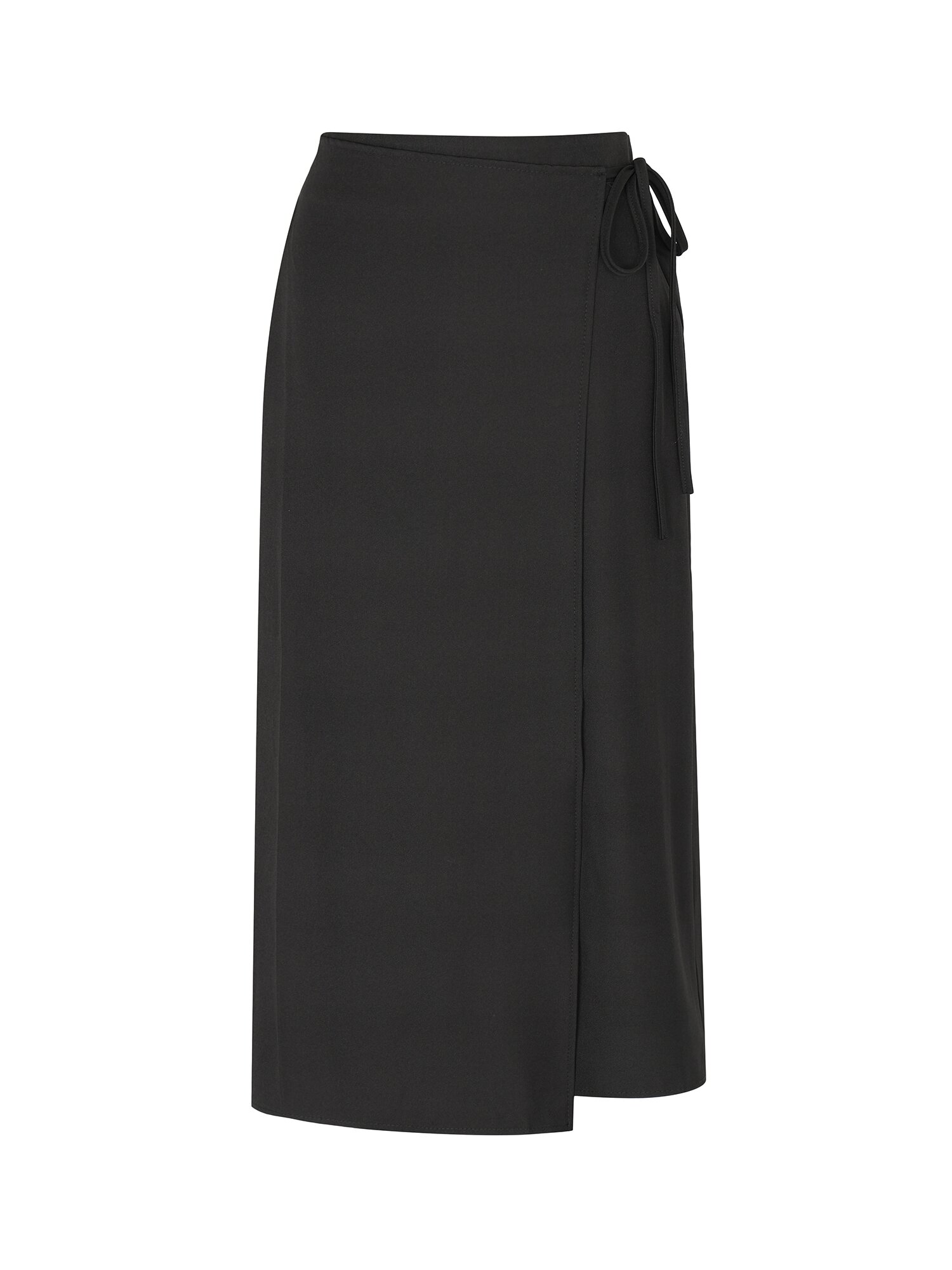 스판 블렌드 랩 H라인 스커트 (BLACK)