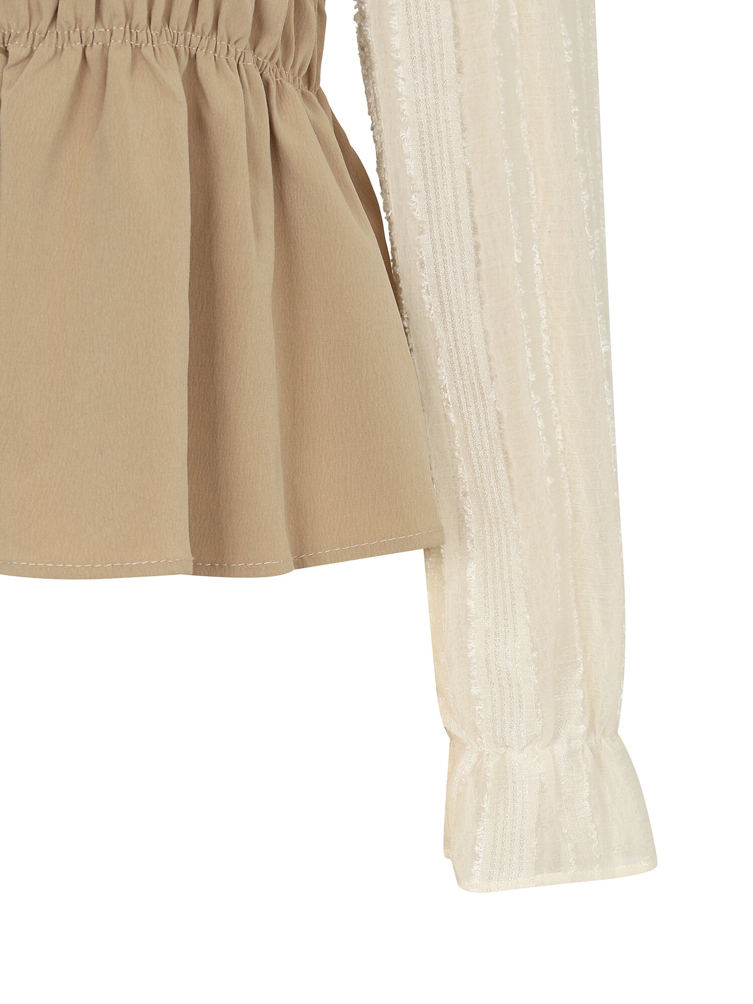 카라넥 셔링 뷔스티에 블라우스 (BEIGE)