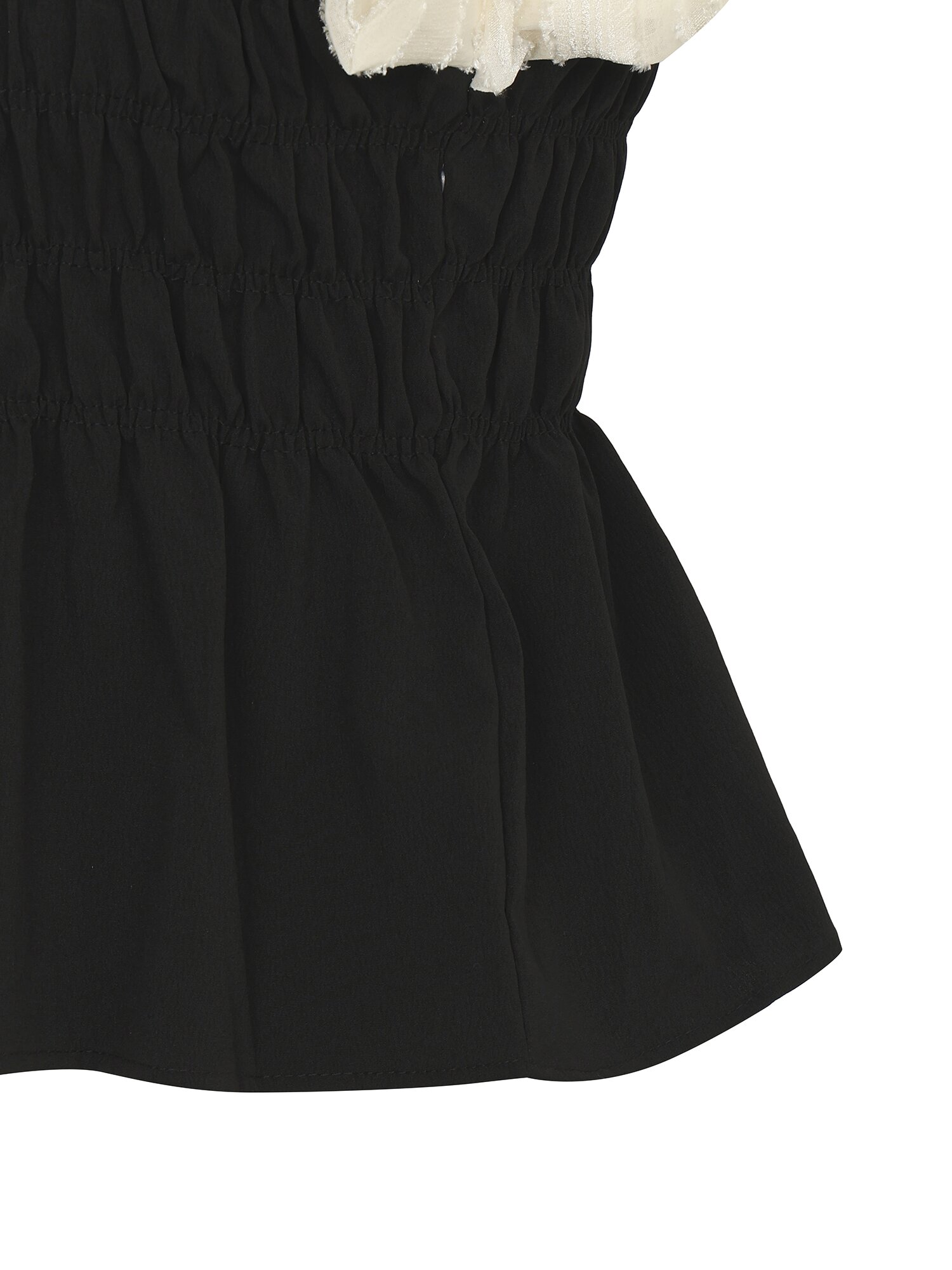 카라넥 셔링 뷔스티에 블라우스 (BLACK)
