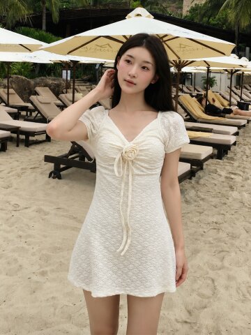 Roman Puff Swimwear (코사지 제공) / Ivory(3color)