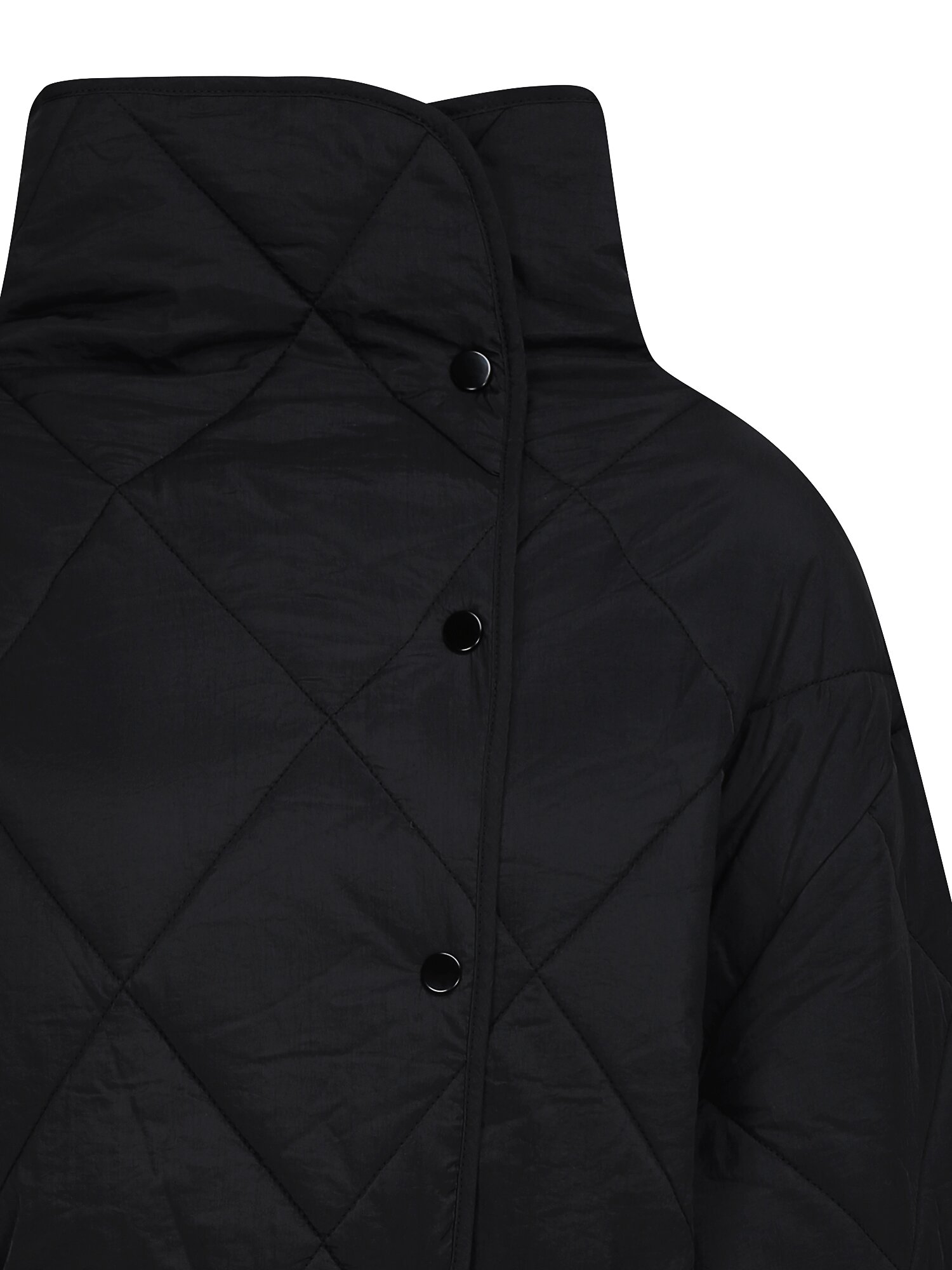벨티드 퀼팅 하이넥 패딩 점퍼 (BLACK)