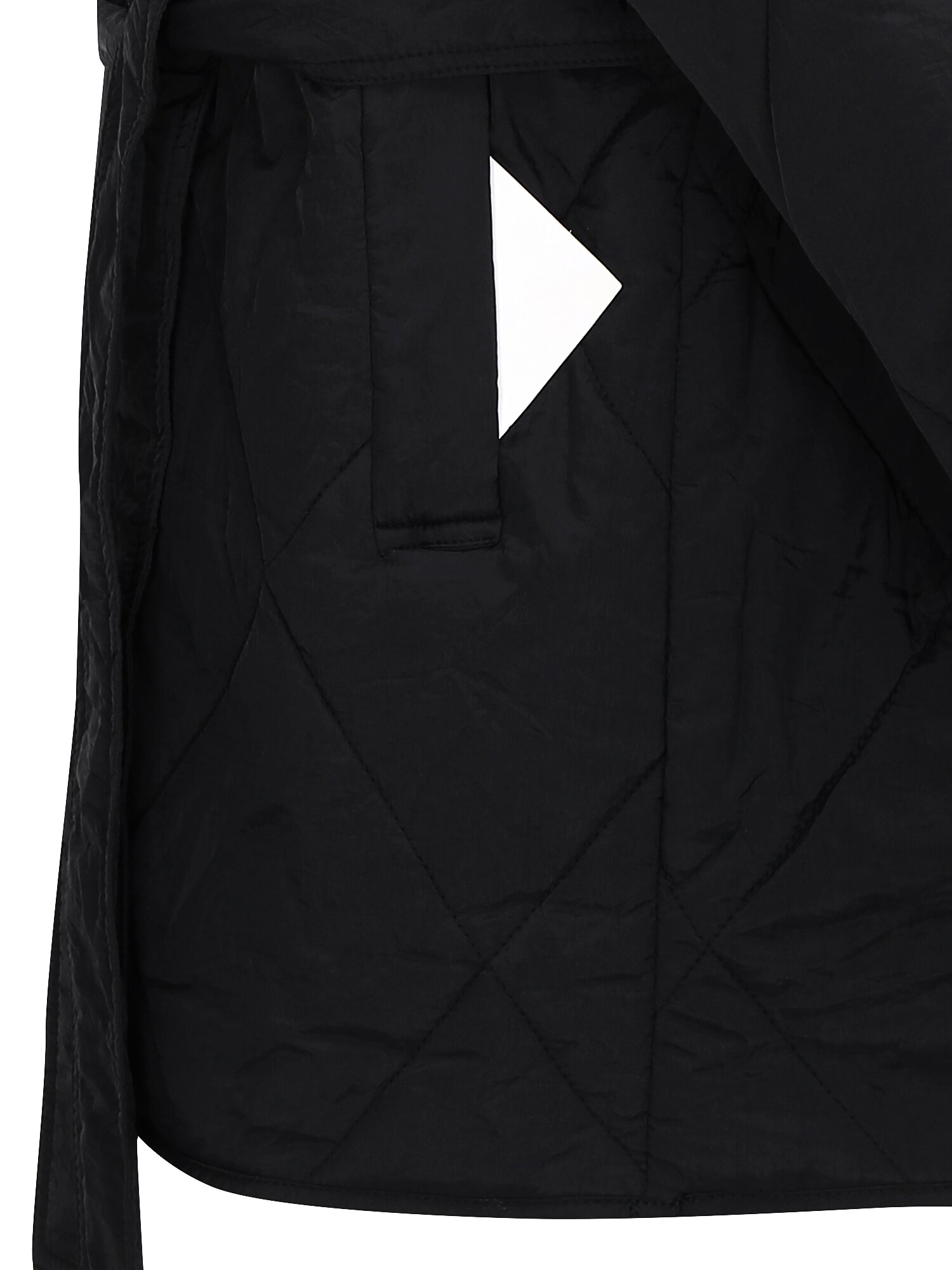 벨티드 퀼팅 하이넥 패딩 점퍼 (BLACK)