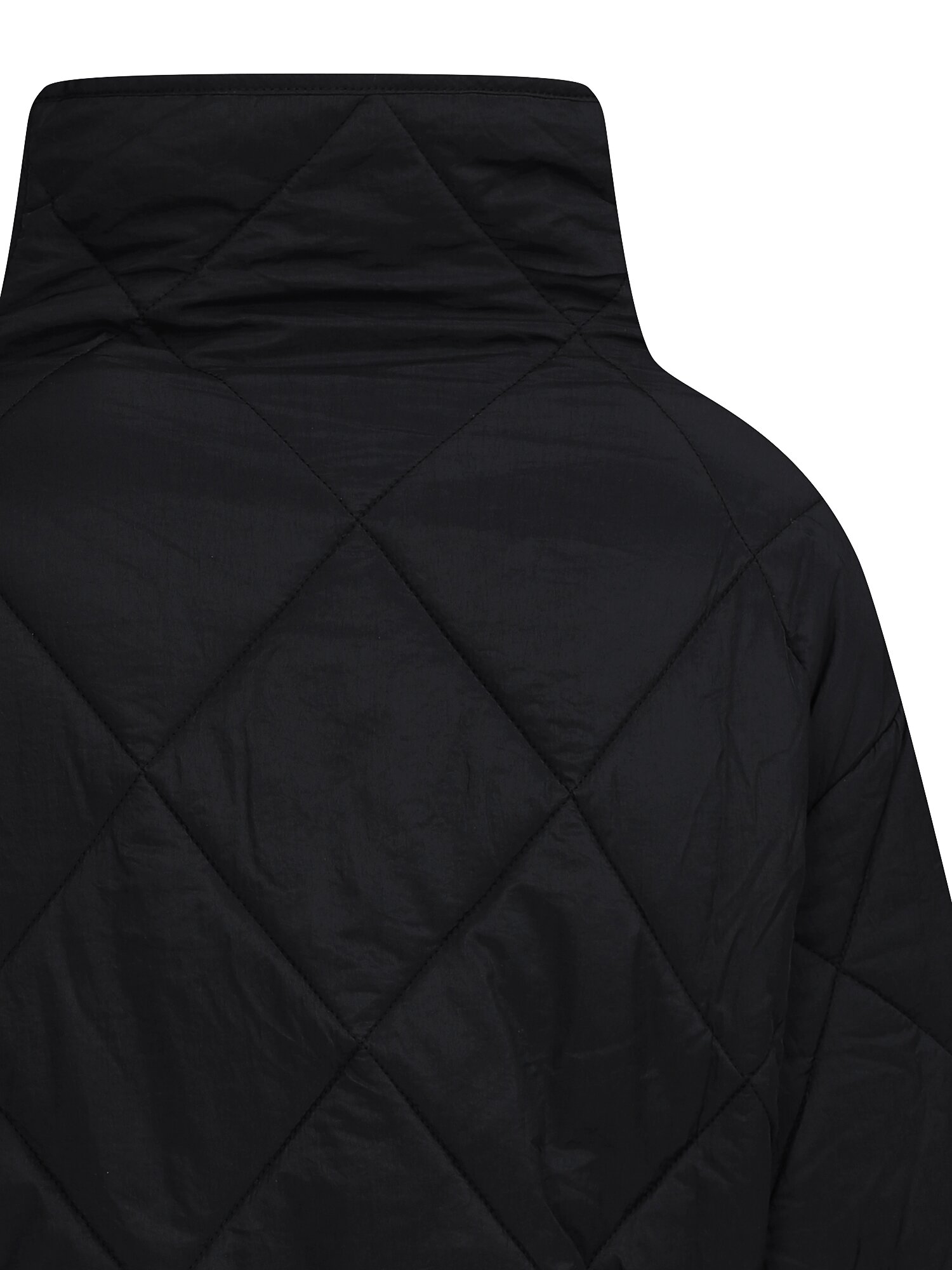 벨티드 퀼팅 하이넥 패딩 점퍼 (BLACK)