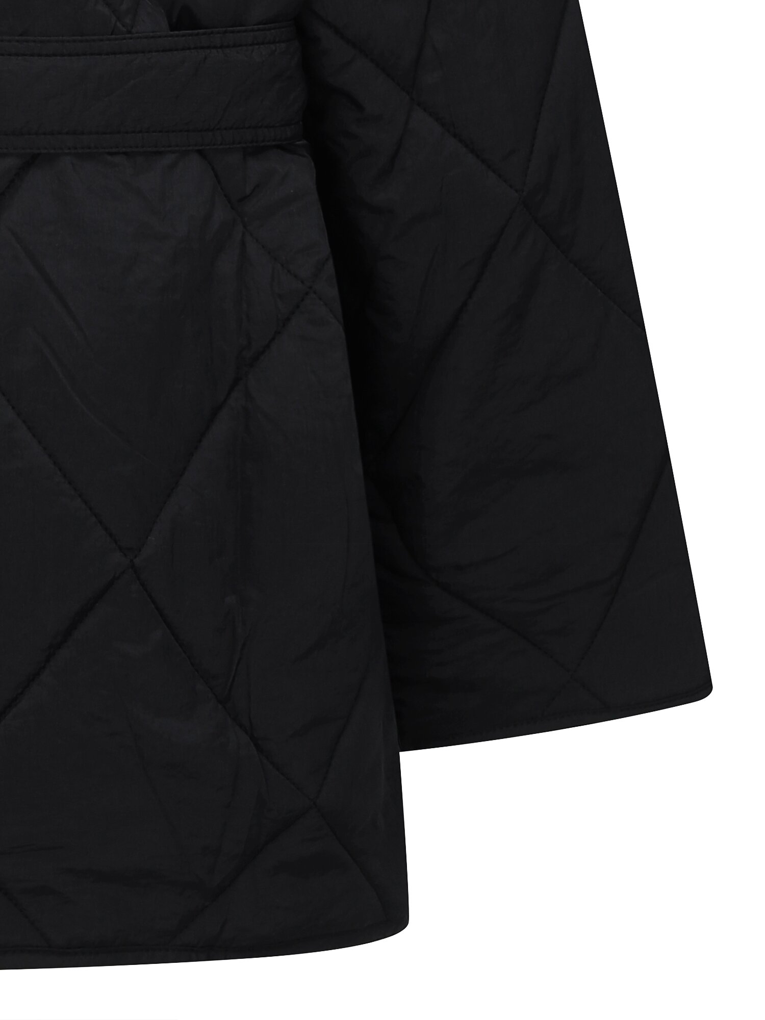 벨티드 퀼팅 하이넥 패딩 점퍼 (BLACK)