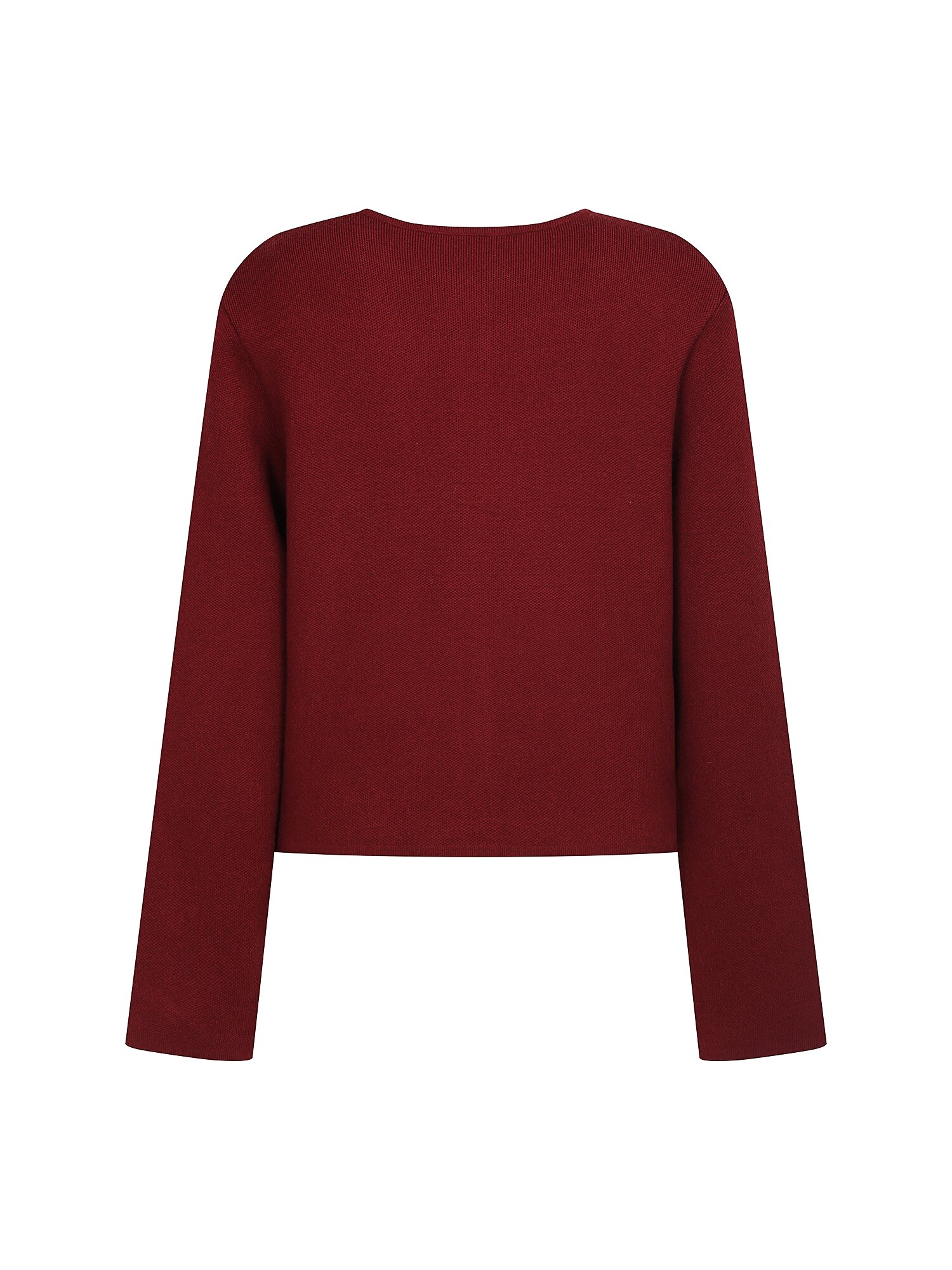패치 포켓 라운드넥 크롭 가디건 (BURGUNDY)