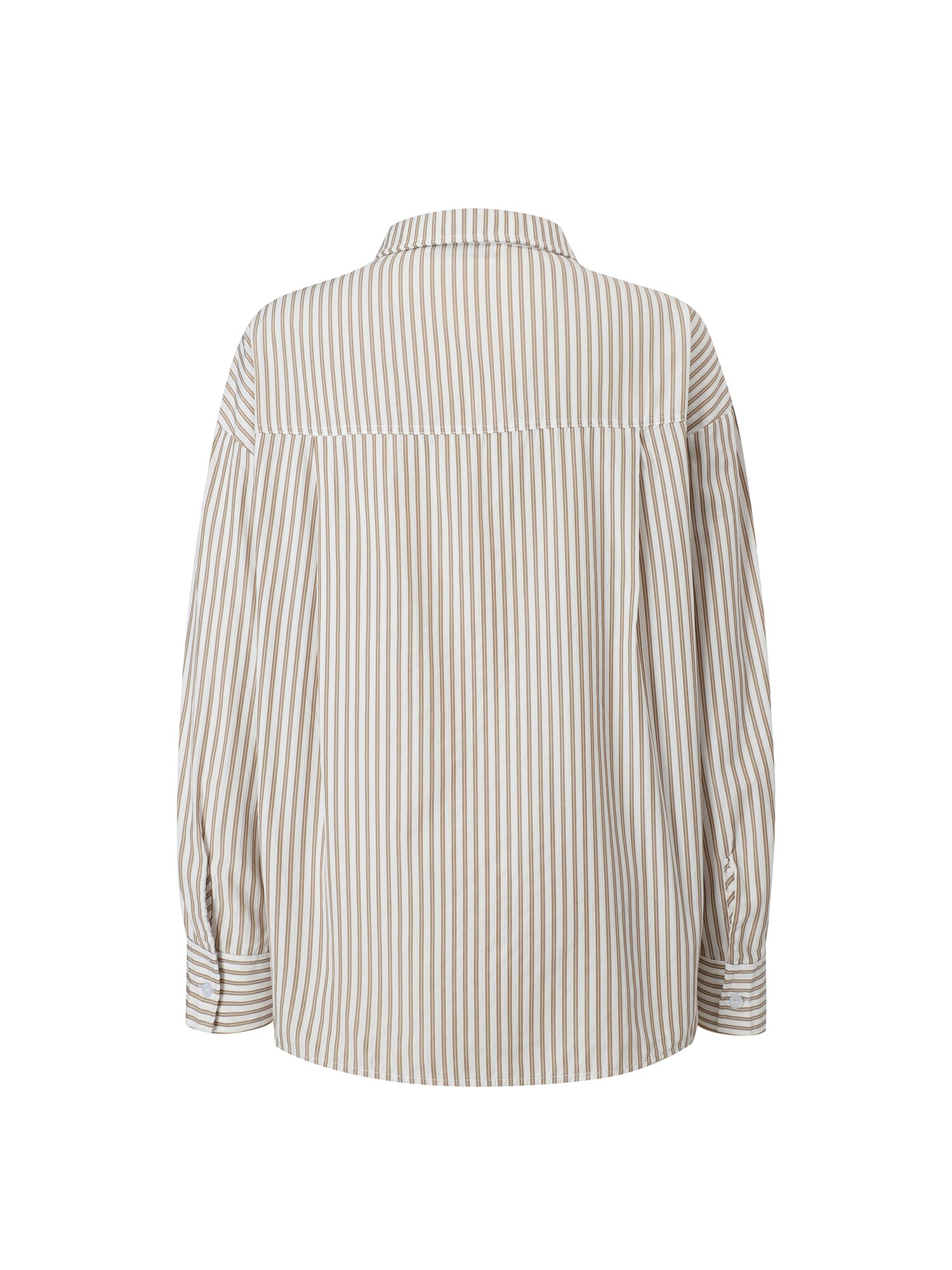 루즈핏 스트라이프 셔츠 칼라 블라우스 (STRIPE BEIGE)