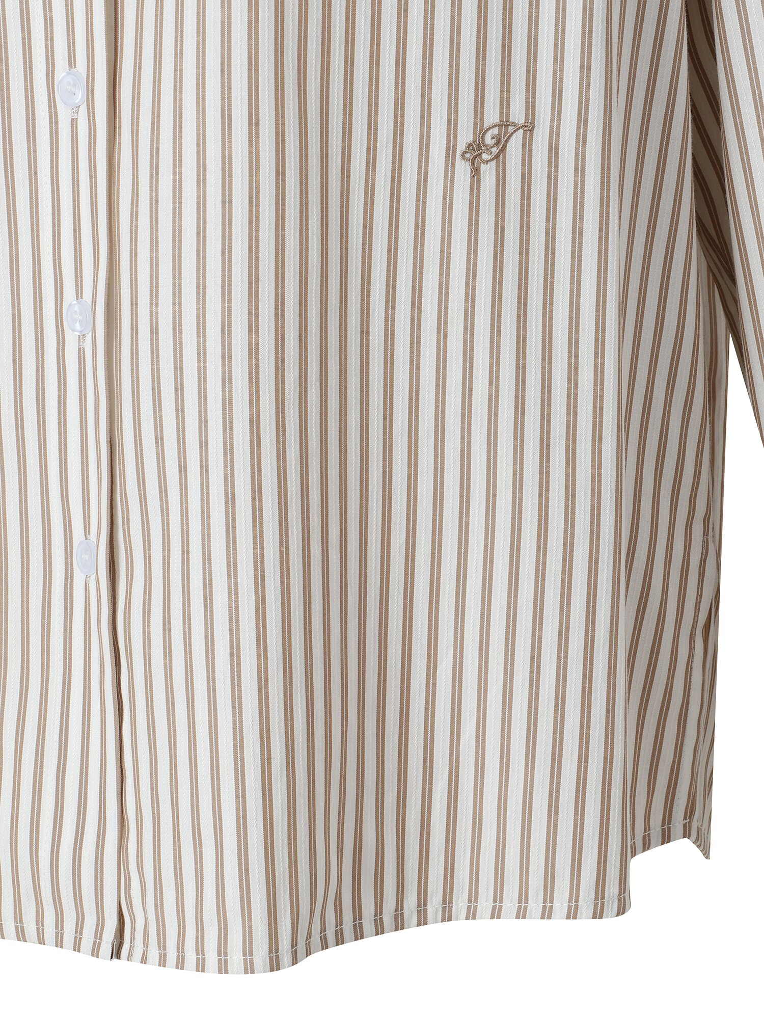 루즈핏 스트라이프 셔츠 칼라 블라우스 (STRIPE BEIGE)