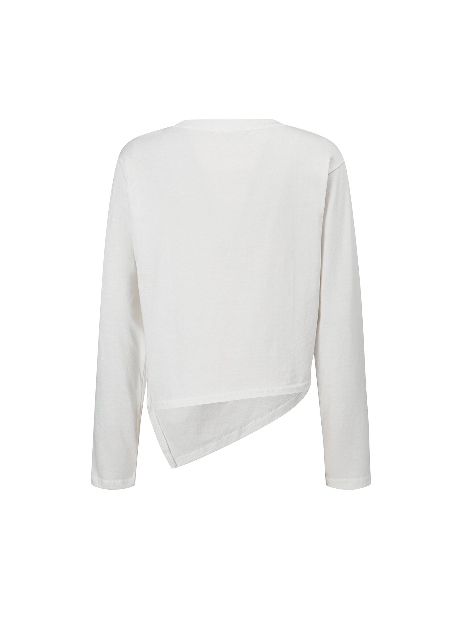 언밸런스 셔링 롱슬리브 티셔츠 (WHITE)