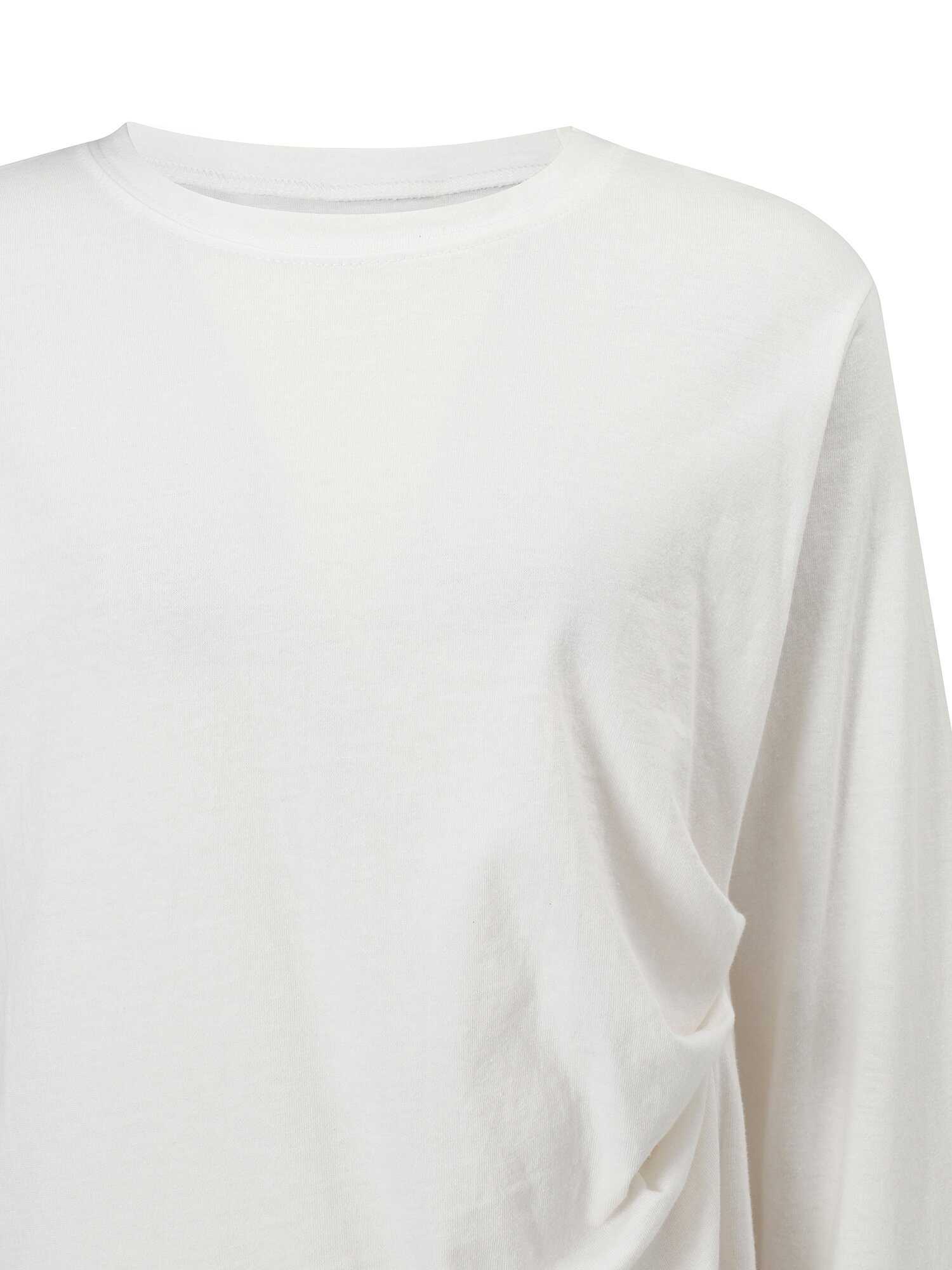 언밸런스 셔링 롱슬리브 티셔츠 (WHITE)