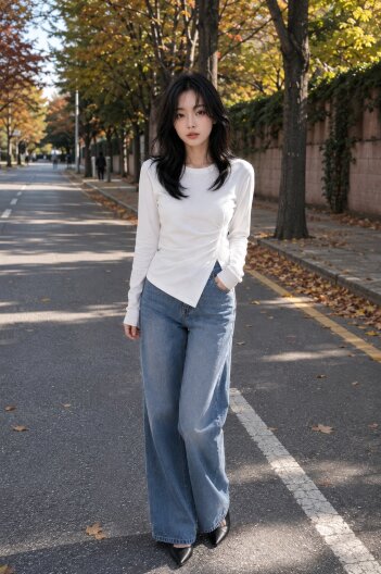 언밸런스 셔링 롱슬리브 티셔츠 