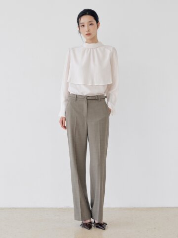 모던 히든 슬림 일자핏 팬츠 (DARK BEIGE)