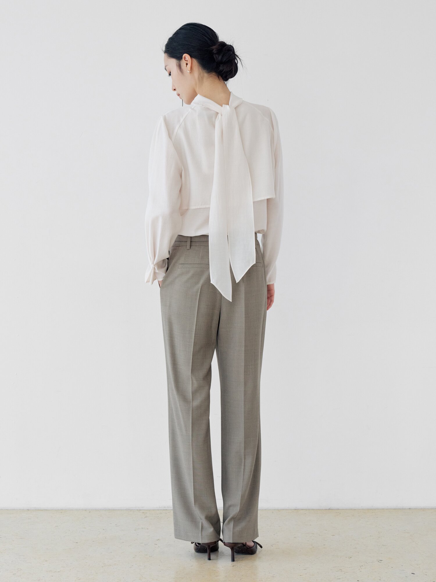 모던 히든 슬림 일자핏 팬츠 (DARK BEIGE)
