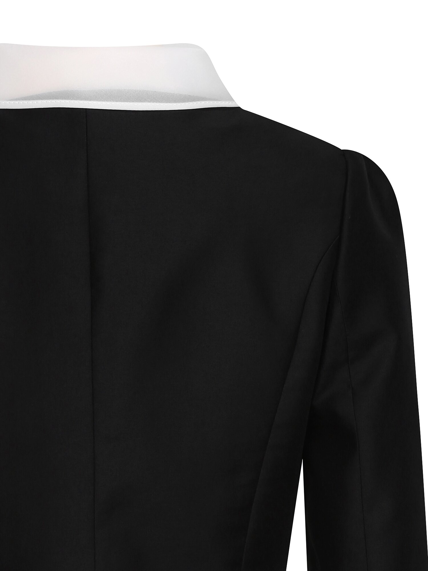 타이 칼라 실키 크롭 재킷 (BLACK)