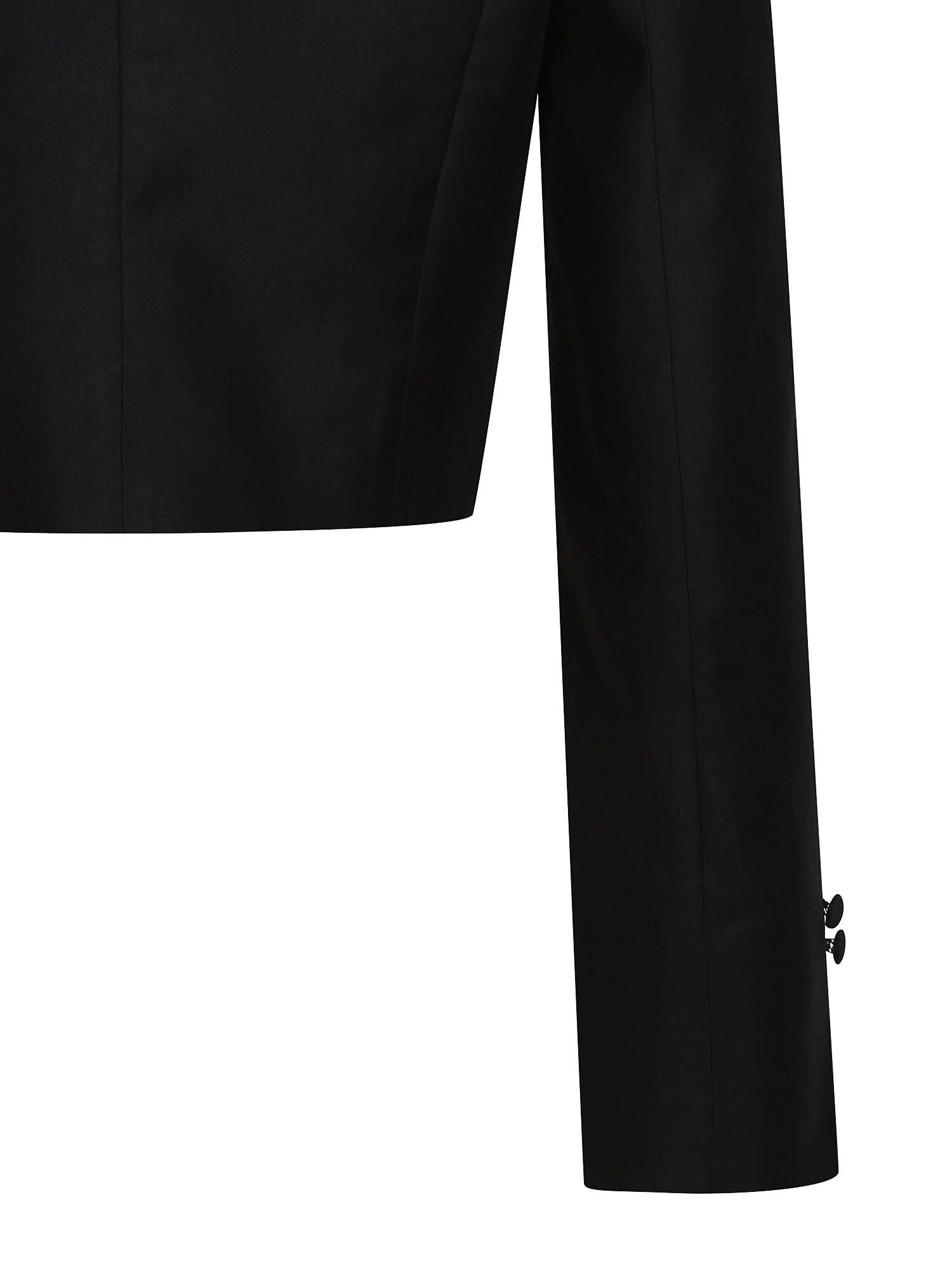 타이 칼라 실키 크롭 재킷 (BLACK)
