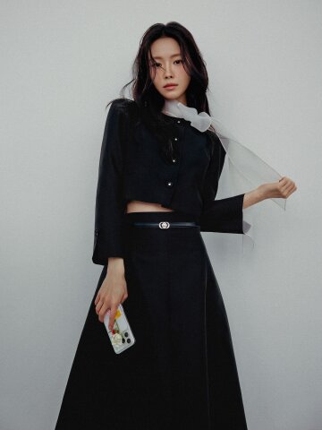 타이 칼라 실키 크롭 재킷 (BLACK)