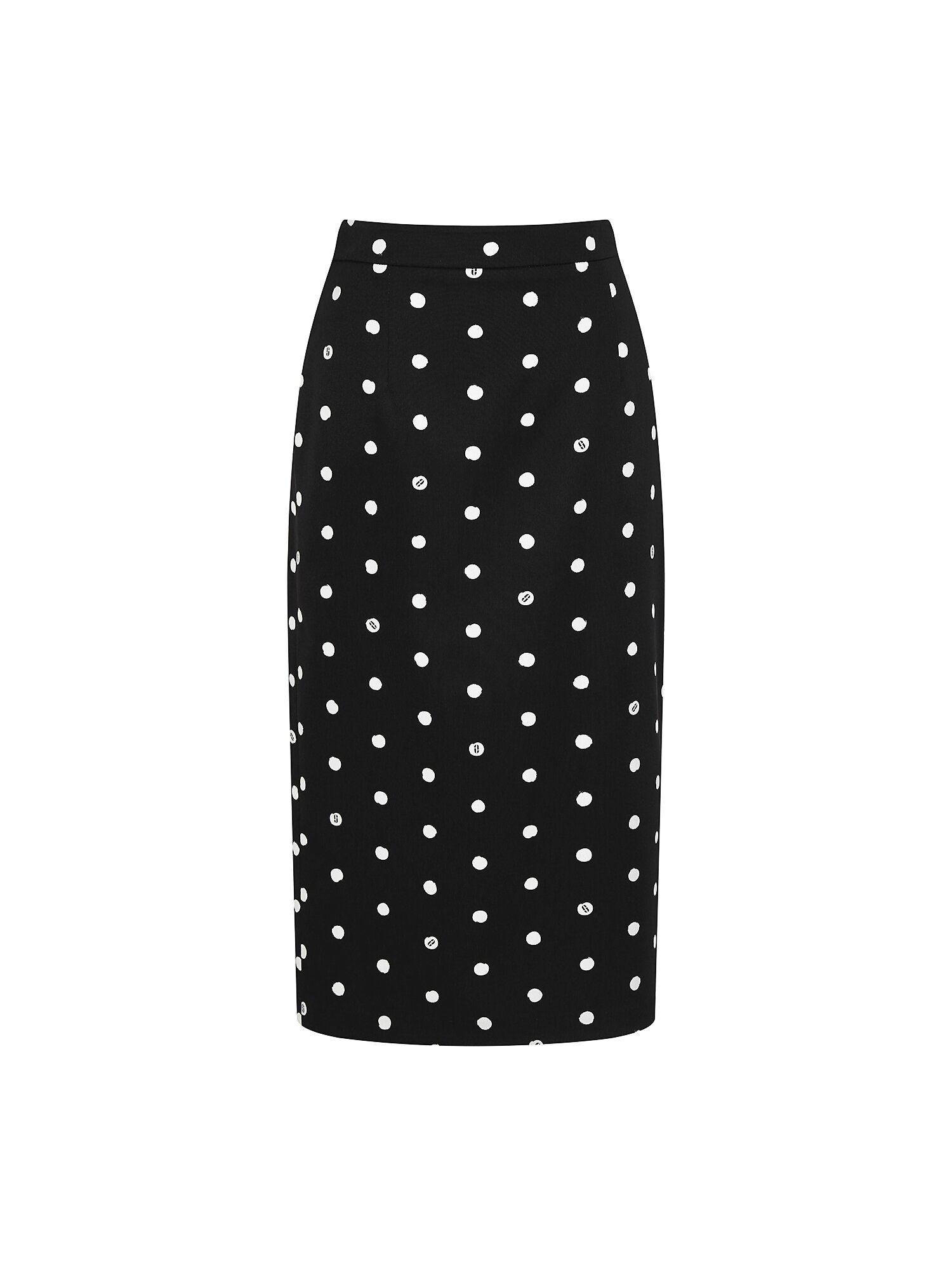 도트 백 슬릿 H라인 스커트 (PRINT BLACK)