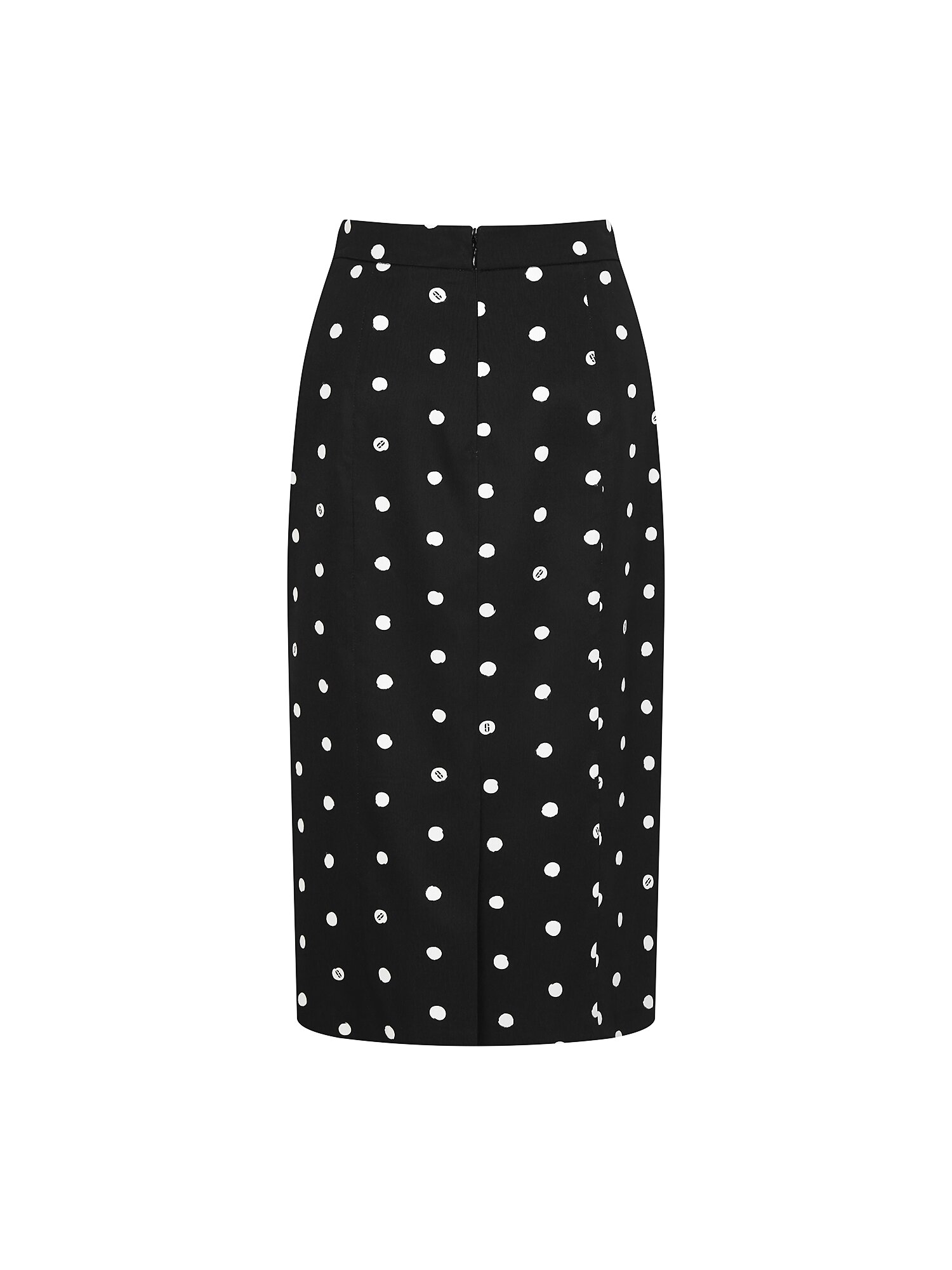 도트 백 슬릿 H라인 스커트 (PRINT BLACK)