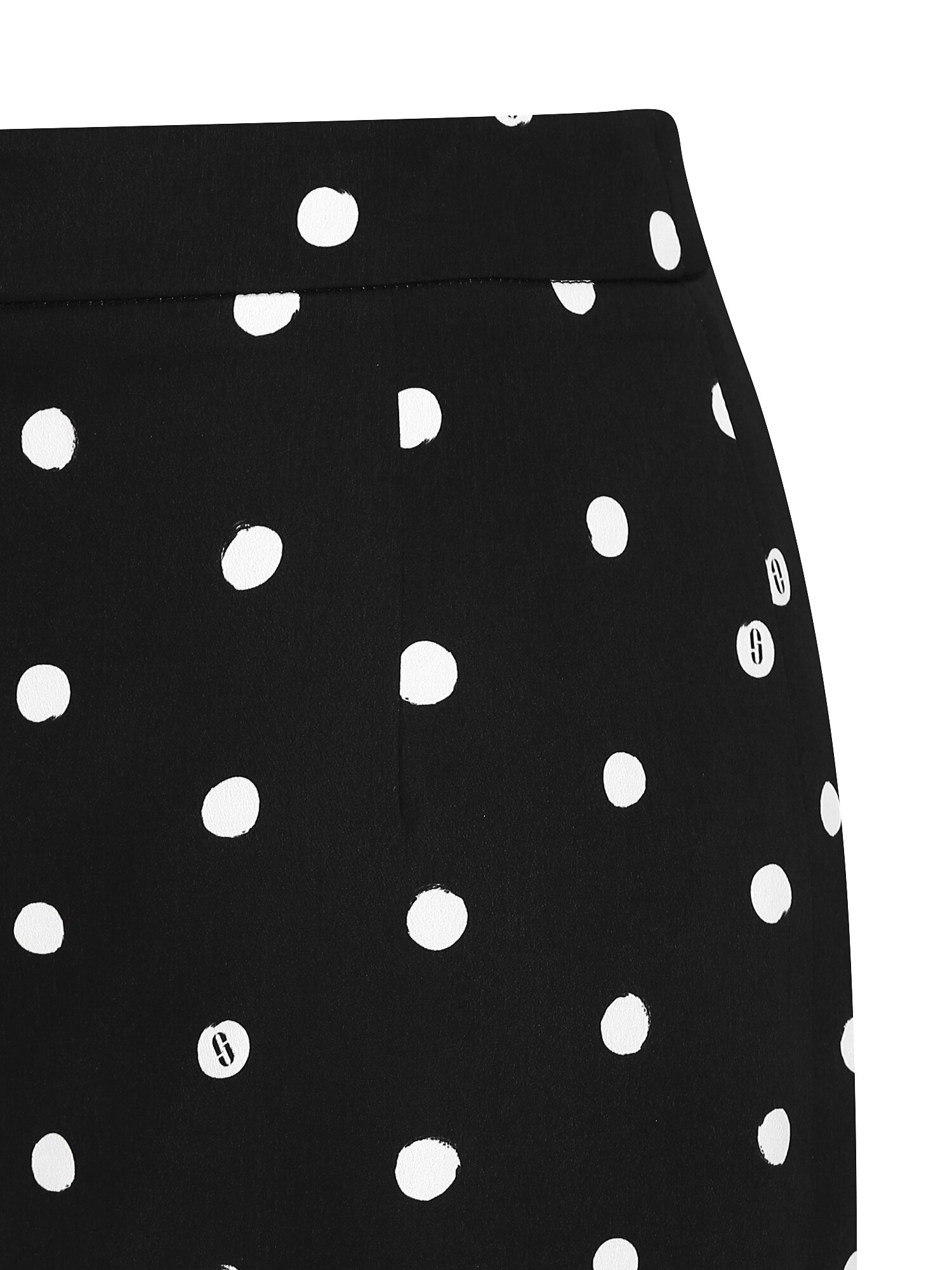 도트 백 슬릿 H라인 스커트 (PRINT BLACK)