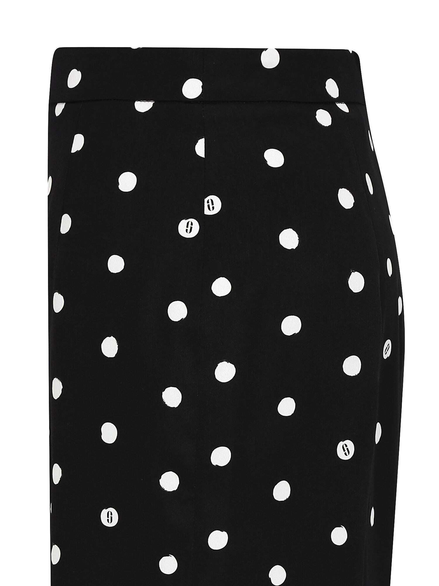 도트 백 슬릿 H라인 스커트 (PRINT BLACK)