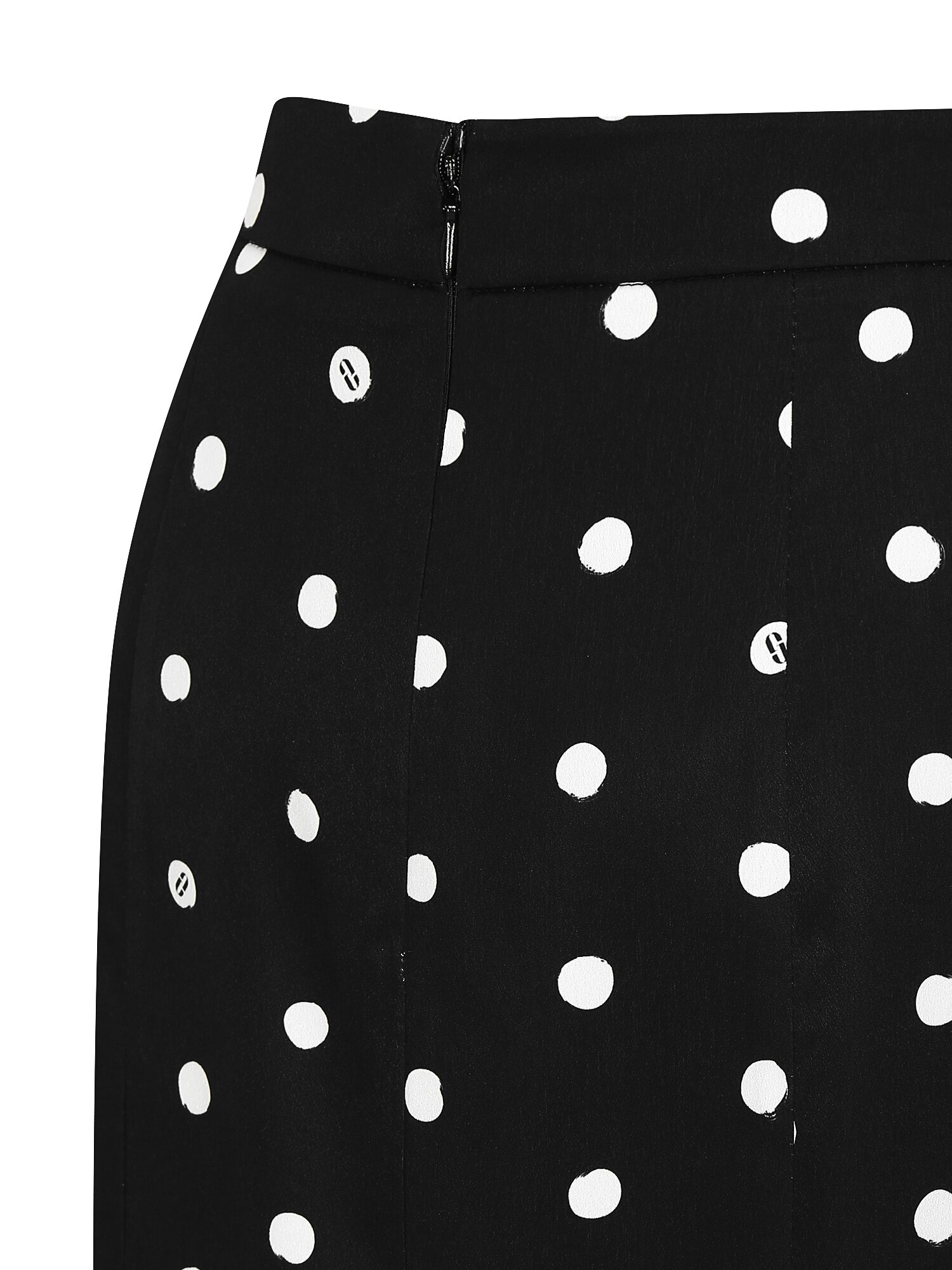 도트 백 슬릿 H라인 스커트 (PRINT BLACK)