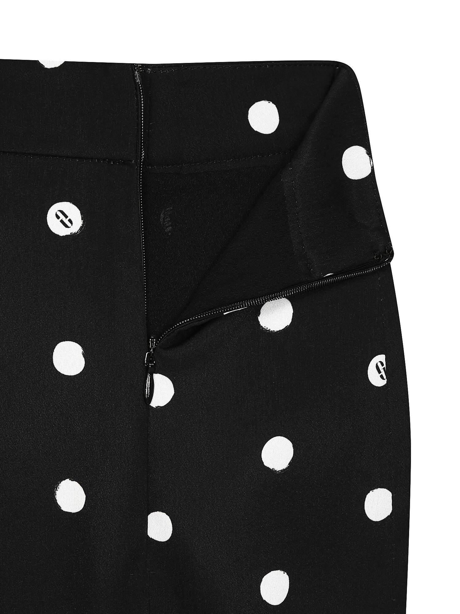 도트 백 슬릿 H라인 스커트 (PRINT BLACK)
