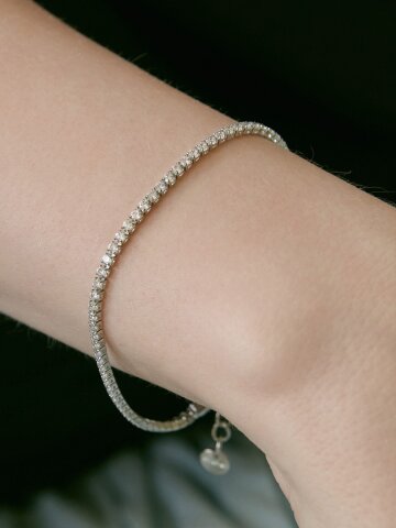 Liora Cubic Accent Bracelet (Rhodium Plated)