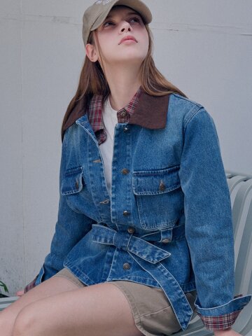 Belted denim jacket_2 Colors