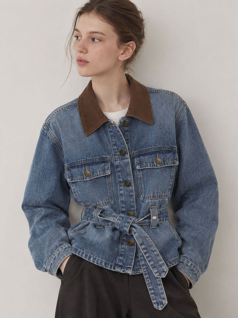 [5차][민주 PICK] Belted denim jacket_2 Colors