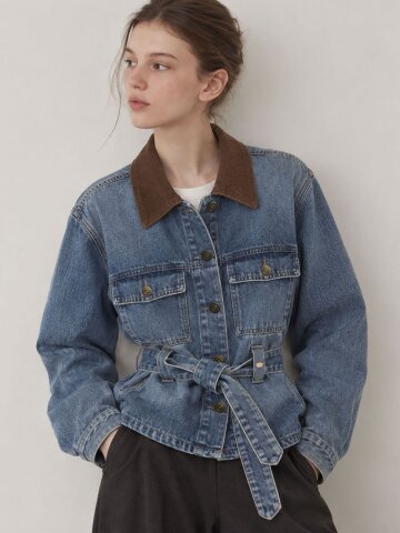 [5차] Belted denim jacket_2 Colors